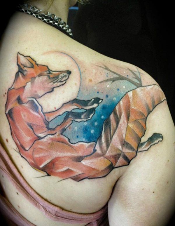 Fox tattoo design, idea 50