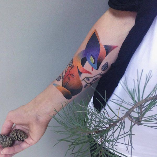Fox tattoo design, idea 14