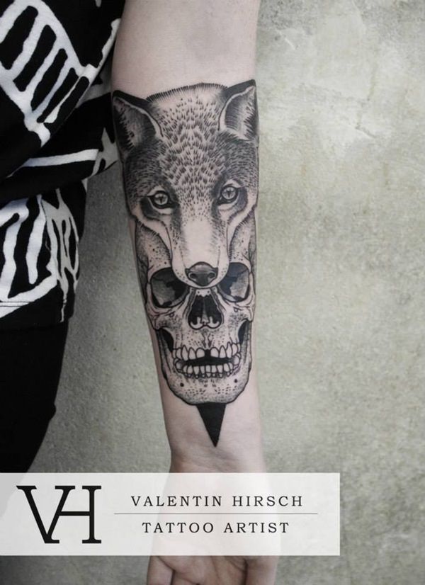 Fox tattoo design, idea 6