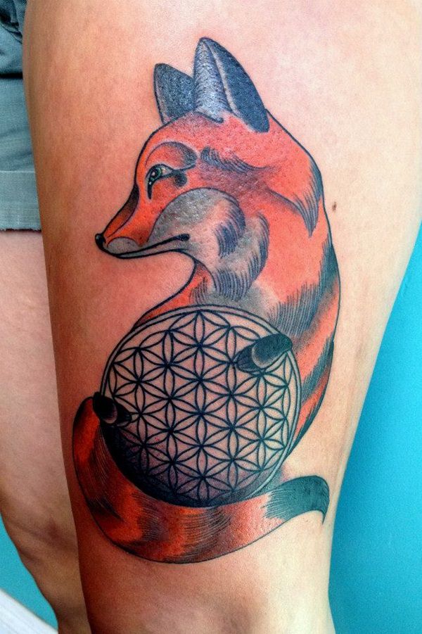 Fox tattoo design, idea 16