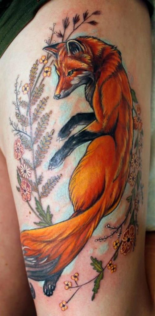 Fox tattoo design, idea 19