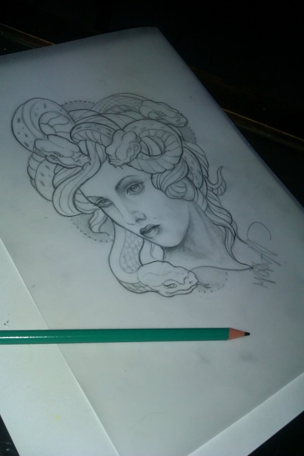 Medusa tattoos design, idea 34