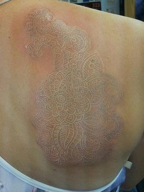 White ink tattoos design, idea 28