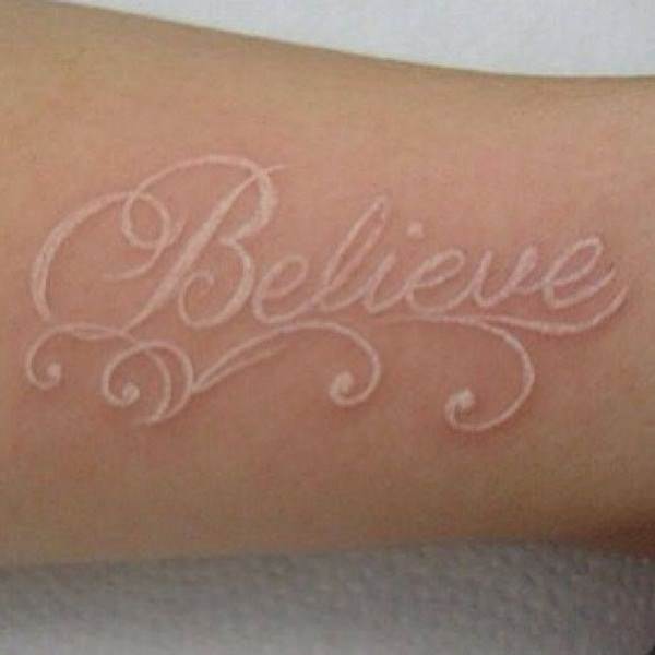 White ink tattoos design, idea 40