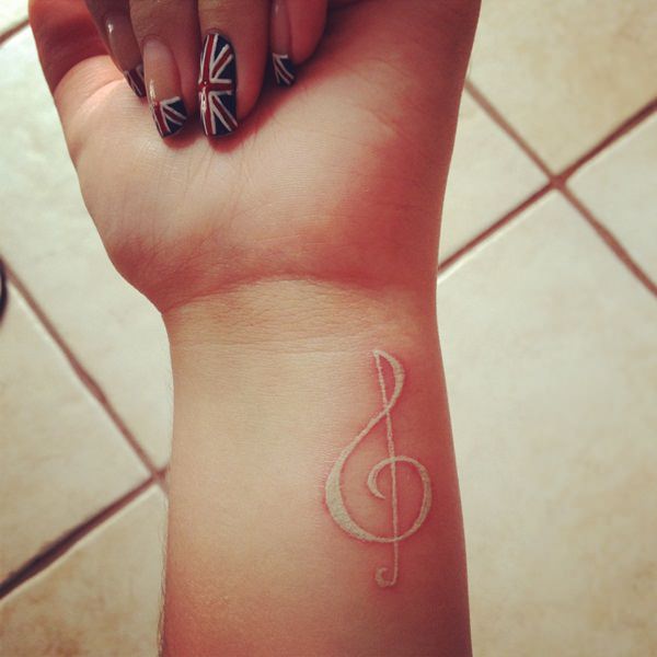 White ink tattoos design, idea 51