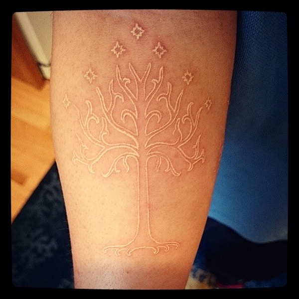 White ink tattoos design, idea 58