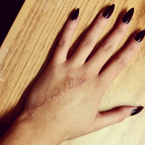 White ink tattoos design, idea 59