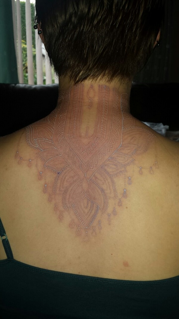 White ink tattoos design, idea 69