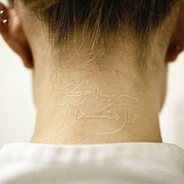 White ink tattoos design, idea 34