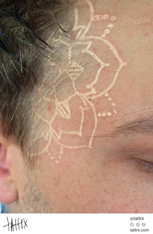 White ink tattoos design, idea 77