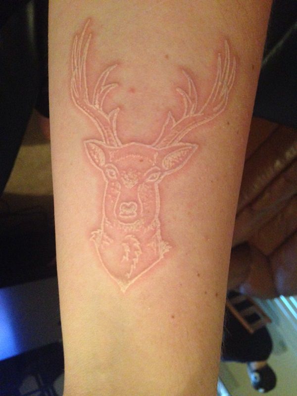 White ink tattoos design, idea 78