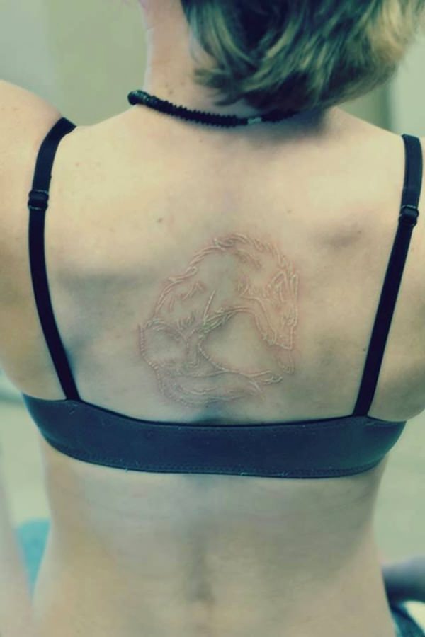 White ink tattoos design, idea 3