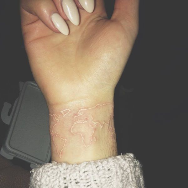 White ink tattoos design, idea 4