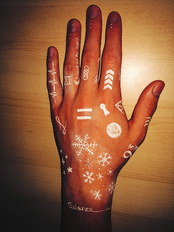 White ink tattoos design, idea 5