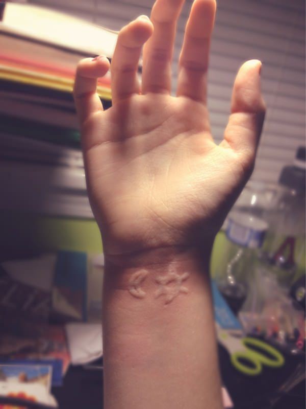 White ink tattoos design, idea 6