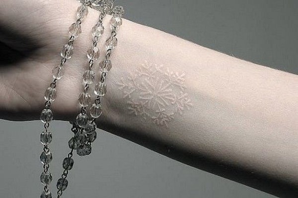 White ink tattoos design, idea 36
