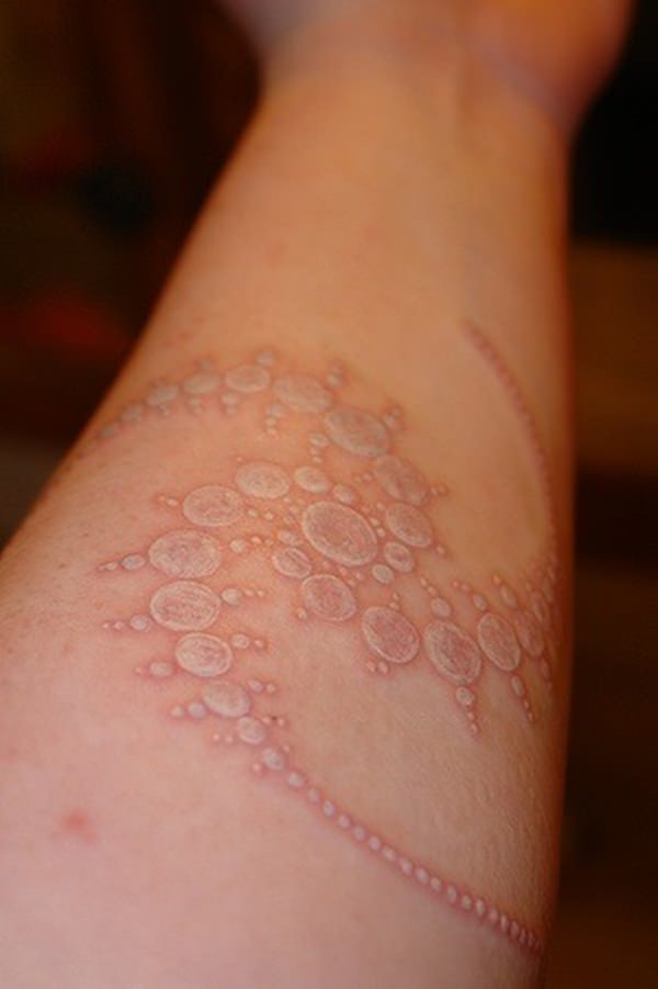 White ink tattoos design, idea 10
