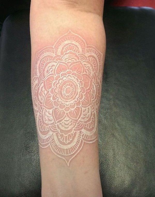 White ink tattoos design, idea 37