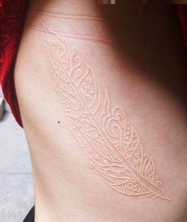 White ink tattoos design, idea 38