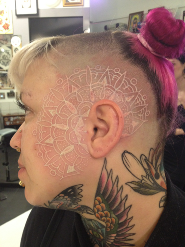 White ink tattoos design, idea 39