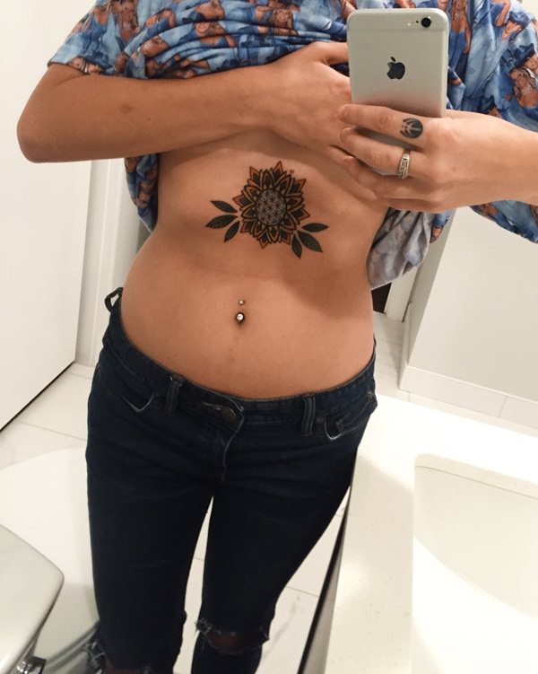 Sunflower tattoo design, idea 13