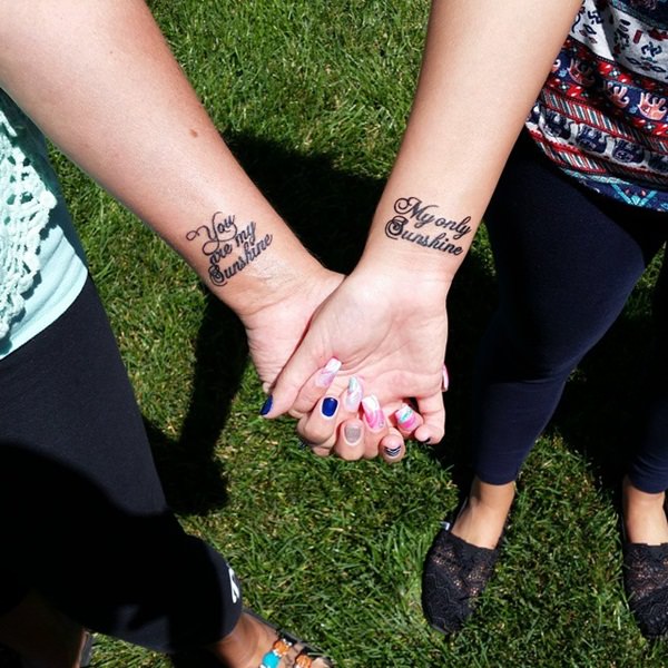 Mother daughter tattoos design, idea 2