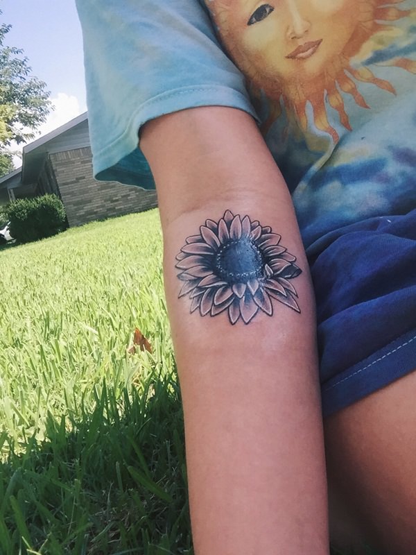 Sunflower tattoo design, idea 15