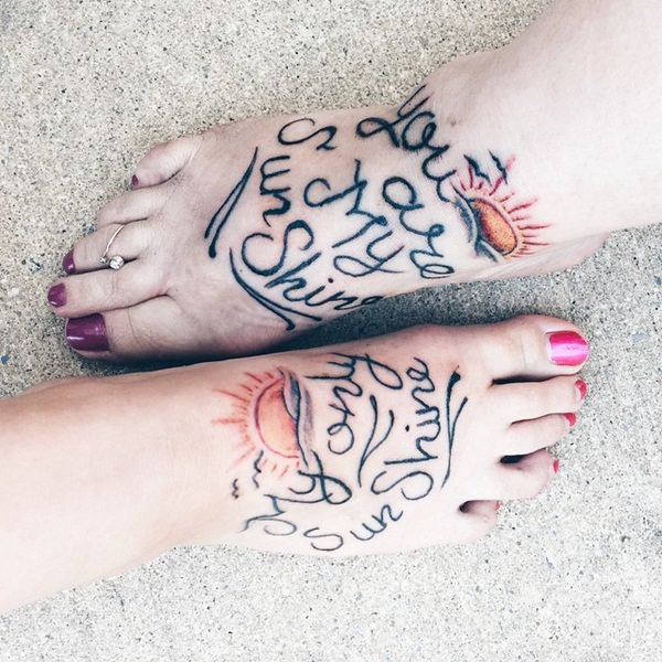 Mother daughter tattoos design, idea 5