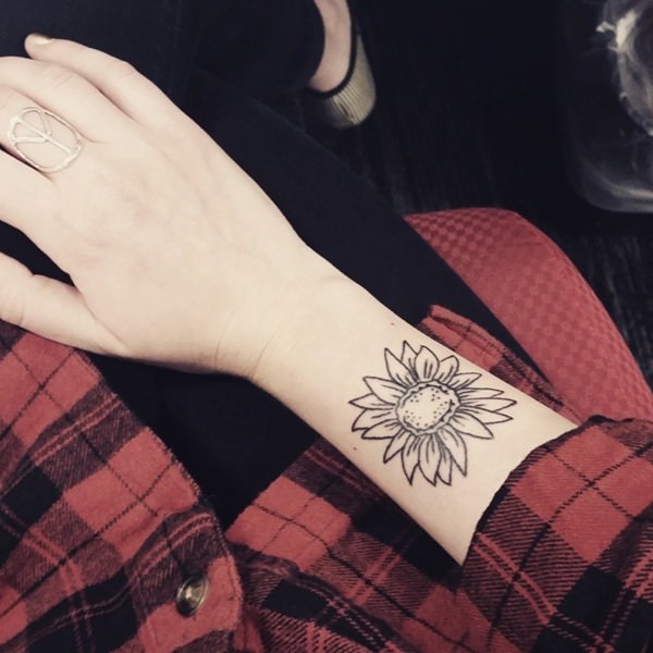Sunflower tattoo design, idea 19