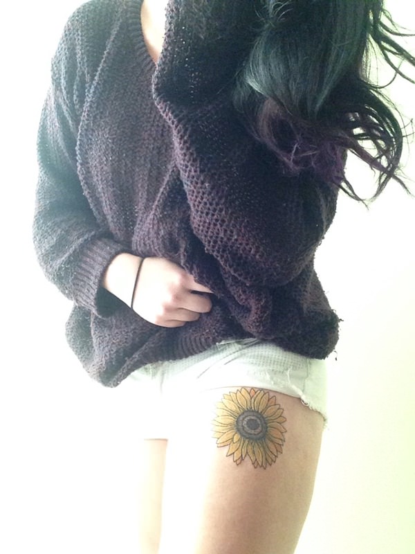 Sunflower tattoo design, idea 21