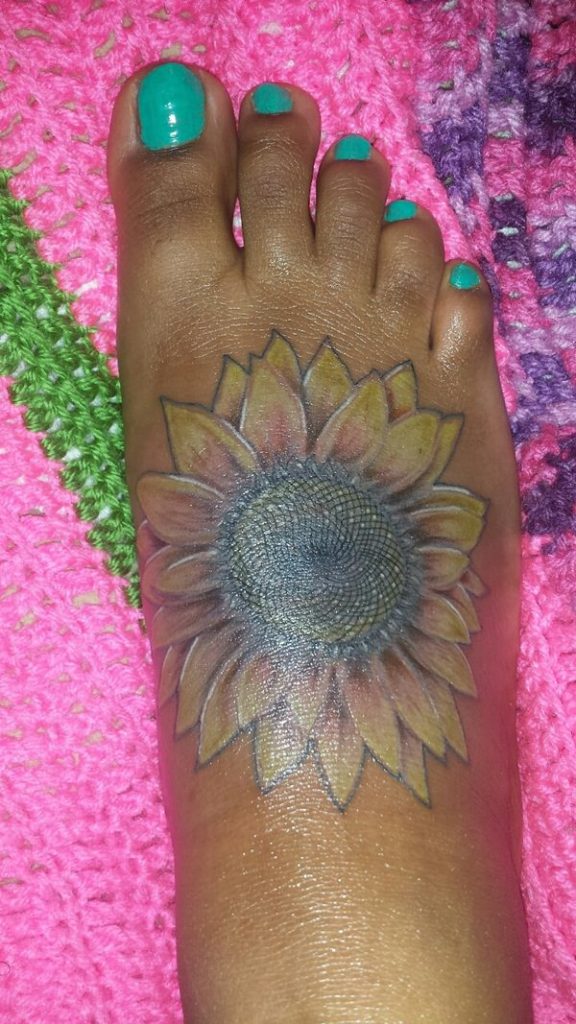 Sunflower tattoo design, idea 22
