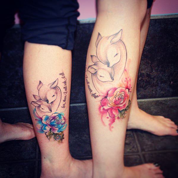 Mother daughter tattoos design, idea 12