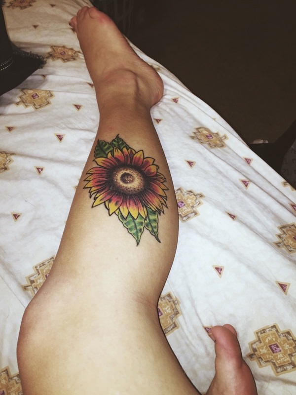 Sunflower tattoo design, idea 30