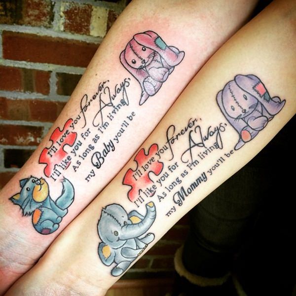 Mother daughter tattoos design, idea 16
