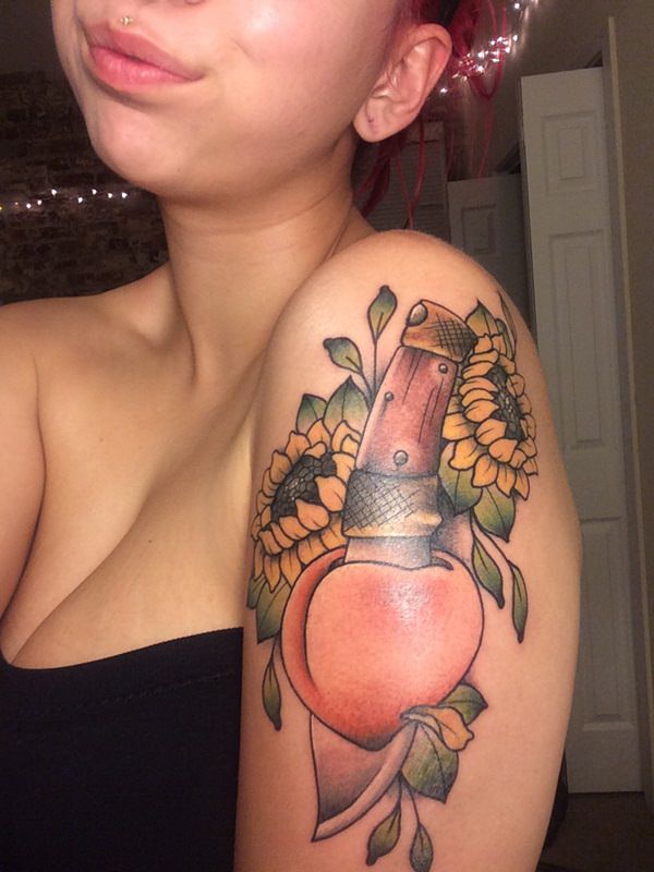 Sunflower tattoo design, idea 31