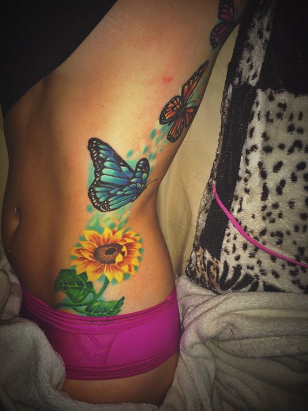 Sunflower tattoo design, idea 32