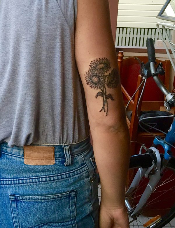 Sunflower tattoo design, idea 34