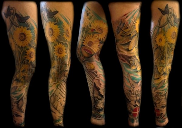 Sunflower tattoo design, idea 35