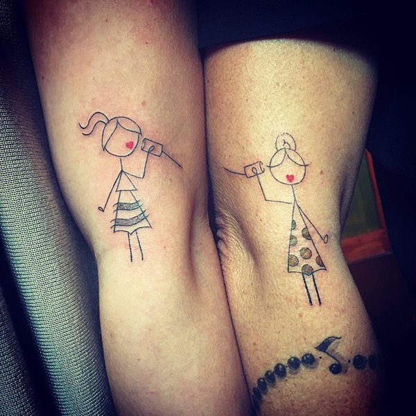 Mother daughter tattoos design, idea 21