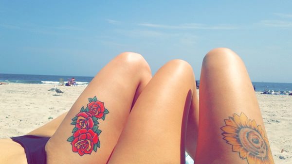 Sunflower tattoo design, idea 36