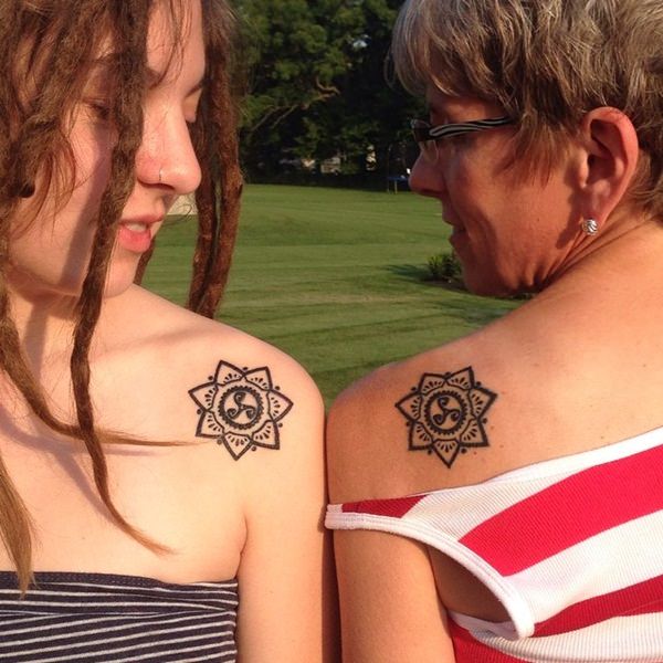 Mother daughter tattoos design, idea 23