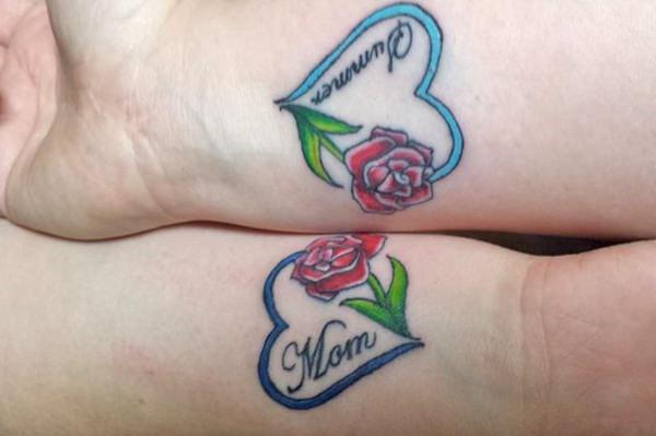 Mother daughter tattoos design, idea 27