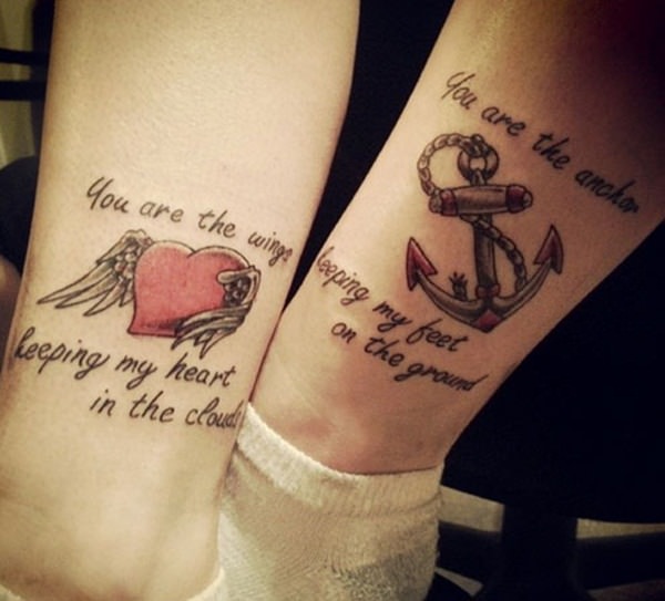Mother daughter tattoos design, idea 29
