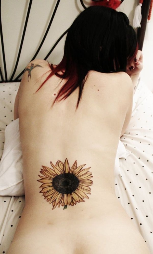 Sunflower tattoo design, idea 2