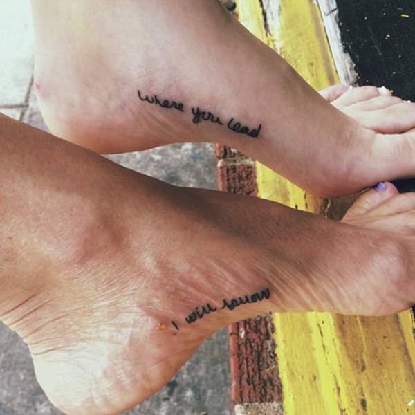 Mother daughter tattoos design, idea 34