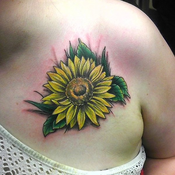 Sunflower tattoo design, idea 49