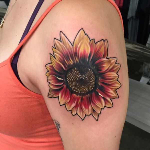 Sunflower tattoo design, idea 51