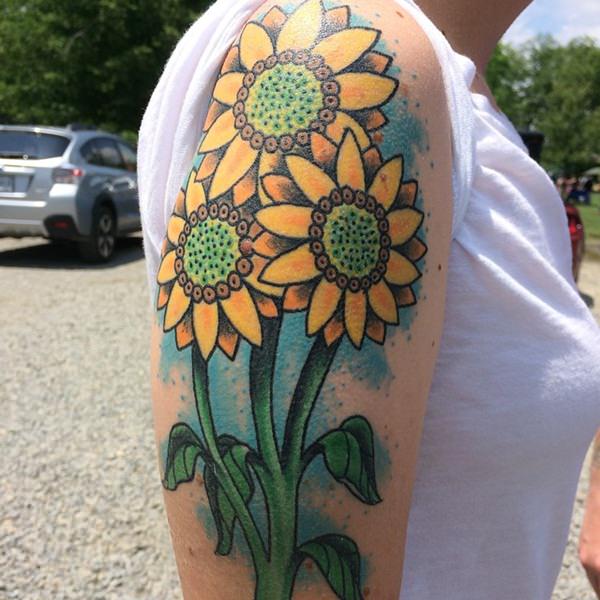Sunflower tattoo design, idea 55