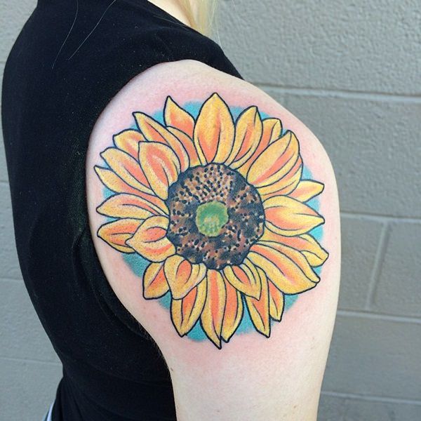 Sunflower tattoo design, idea 56