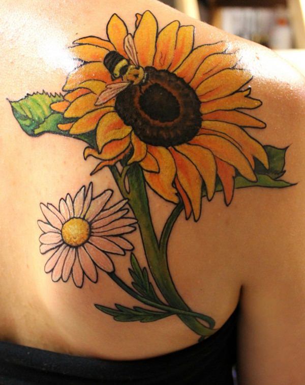 Sunflower tattoo design, idea 58